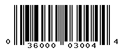 UPC barcode number 036000030044