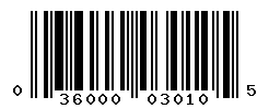 UPC barcode number 036000030105