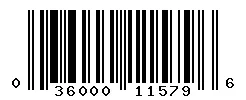 UPC 036000115796 barcode image