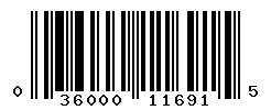 UPC barcode number 036000116915