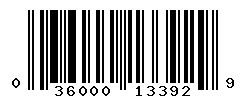 UPC barcode number 036000133929