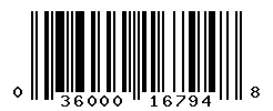 UPC barcode number 036000167948