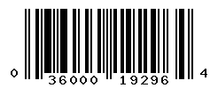 UPC barcode number 036000192964