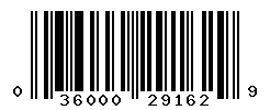 UPC barcode number 036000291629