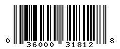 UPC barcode number 036000318128