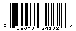 UPC barcode number 036000341027