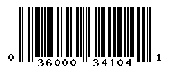 UPC barcode number 036000341041