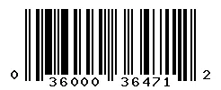 UPC 036000364712 barcode image