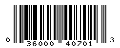 UPC barcode number 036000407013