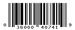 UPC 036000407419 barcode image