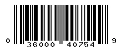 UPC 036000407549 barcode image