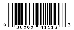 UPC barcode number 036000411133