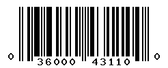 UPC barcode number 036000431100