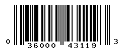 UPC barcode number 036000431193