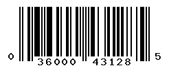 UPC barcode number 036000431285