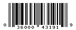 UPC barcode number 036000431919