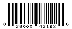 UPC barcode number 036000431926