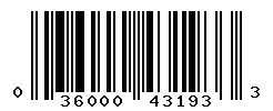 UPC barcode number 036000431933