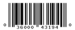 UPC barcode number 036000431940