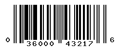 UPC barcode number 036000432176