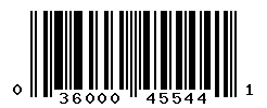 UPC barcode number 036000455441