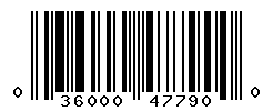 UPC barcode number 036000477900