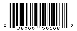 UPC barcode number 036000501087