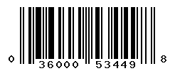 UPC barcode number 036000534498