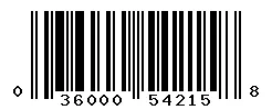 UPC barcode 036000542158