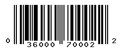 UPC barcode number 036000700022