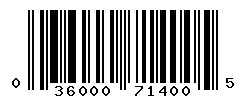 upc 036000714005 barcode image