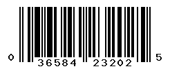 UPC barcode number 036584232025