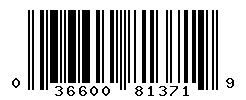 UPC barcode number 036600813719