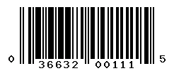 UPC barcode 036632001115