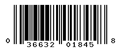 UPC barcode number 036632018458