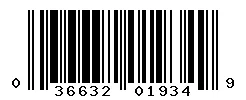 UPC barcode 036632019349