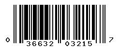 UPC barcode number 036632032157