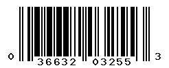 UPC barcode number 036632032553