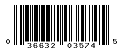 UPC barcode number 036632035745