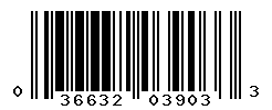 UPC barcode number 036632039033