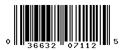 UPC barcode number 036632071125