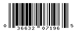 UPC barcode number 036632071965