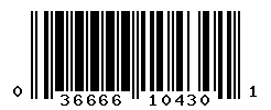 UPC barcode number 036666104301