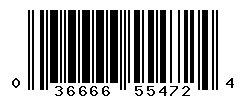 UPC barcode number 036666554724