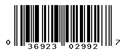 UPC barcode number 036923029927