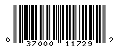 UPC barcode number 037000117292