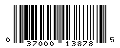 UPC barcode number 037000138785