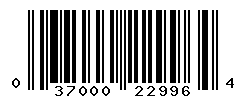 UPC barcode number 037000229964