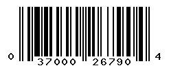 UPC barcode number 037000267904