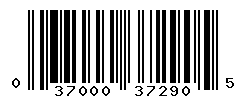 UPC barcode number 037000372905